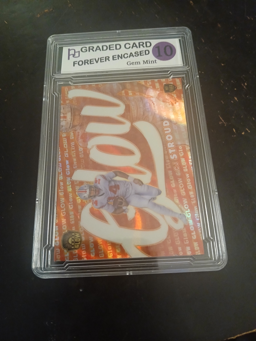 CJ Stroud Rookie First Ever Rare Graded Orange Holo Glow — Gem Mint Encased